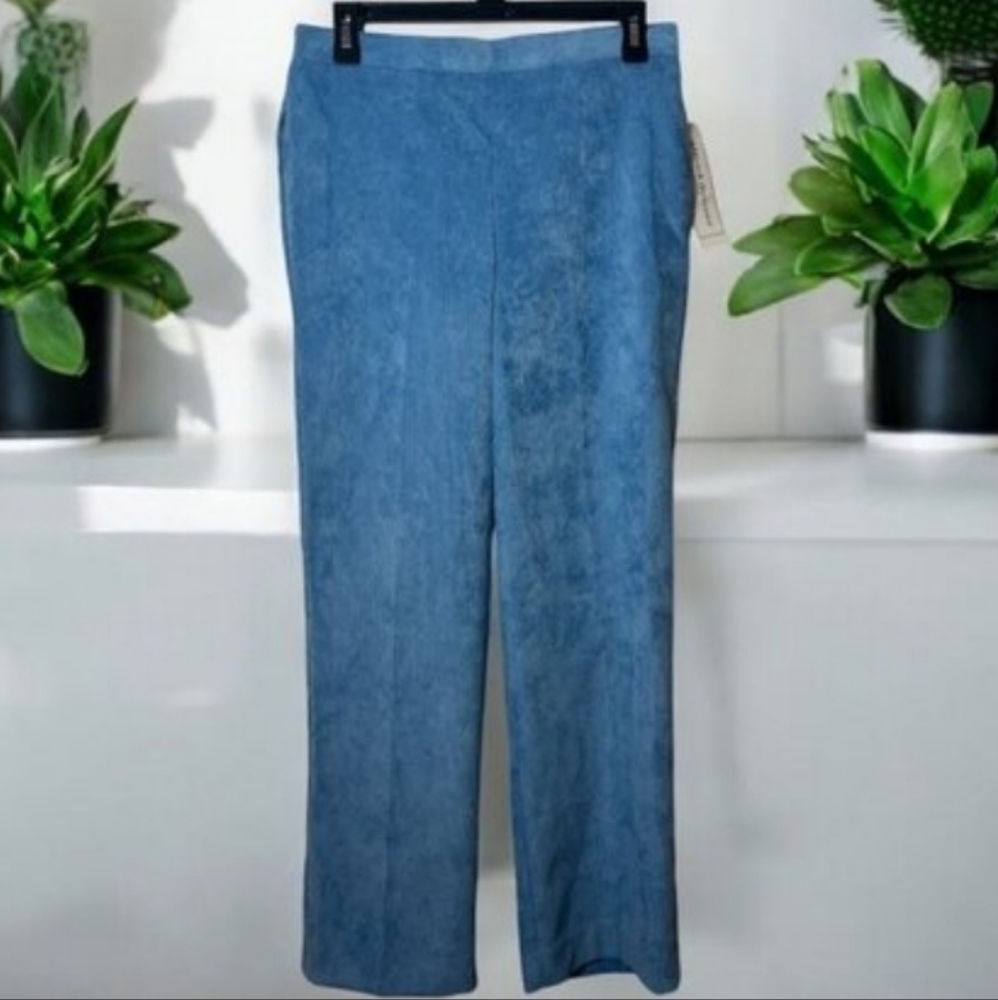 Alfred Dunner Womens Pants Powder Blue Corduroy Classic Fit Pull On Size 8P - Picture 7 of 16
